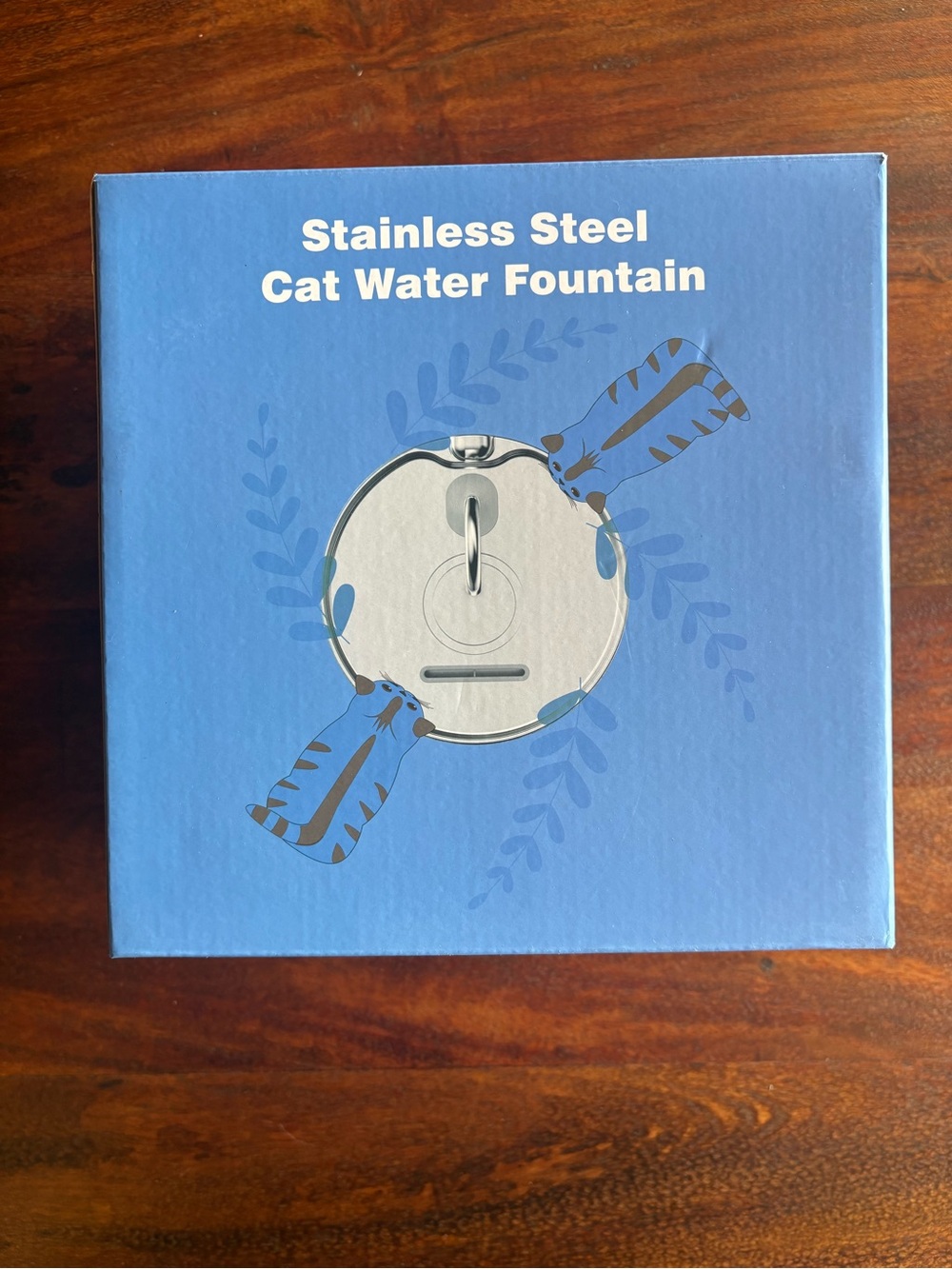 Stainless Steel Cat Water Fountain - Blue